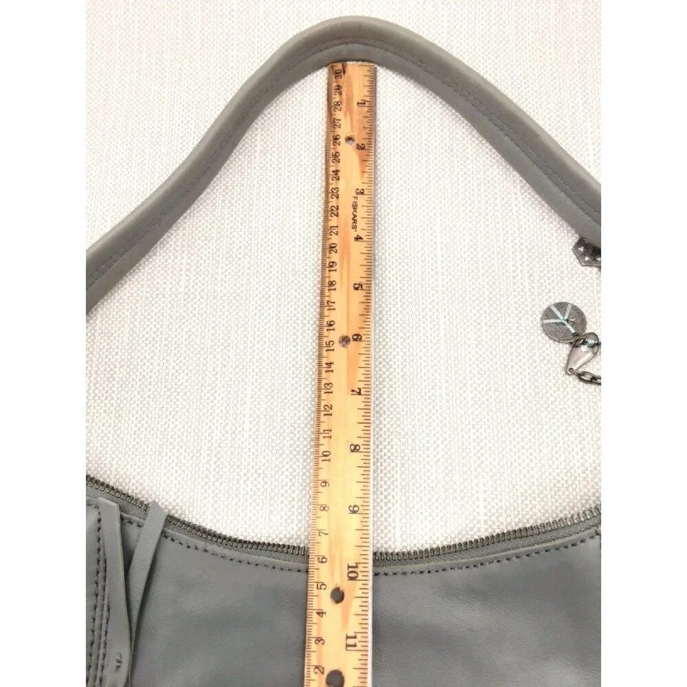 The Sak Gray Hobo Bag Leather Shoulder Handbag